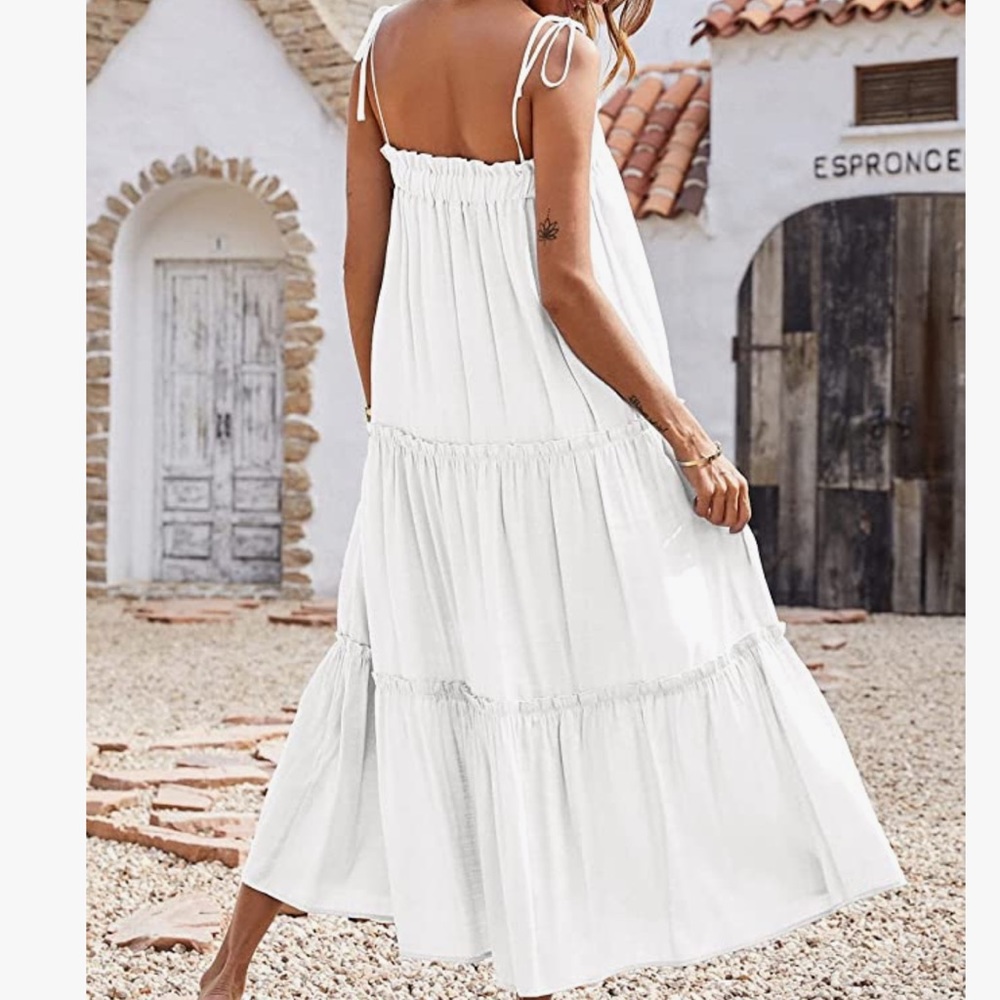 Tie shoulder maxi dress